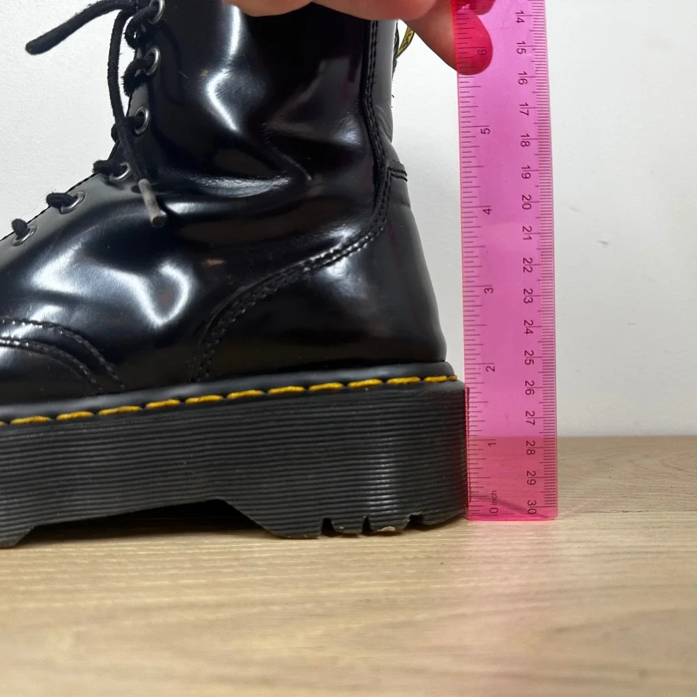 Dr. Martens Jadon Boots Men 7 Women 8 Black Patent Leather Platform Combat